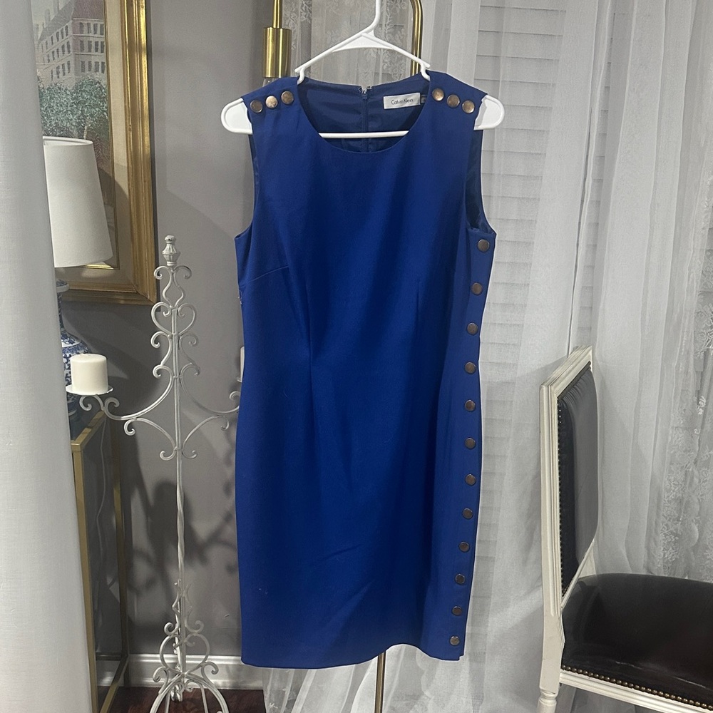 Calvin Klein Blue Mini Dress with Accents